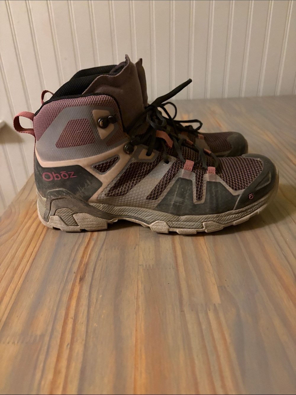 Women's Pink and Gray Hiking Boots